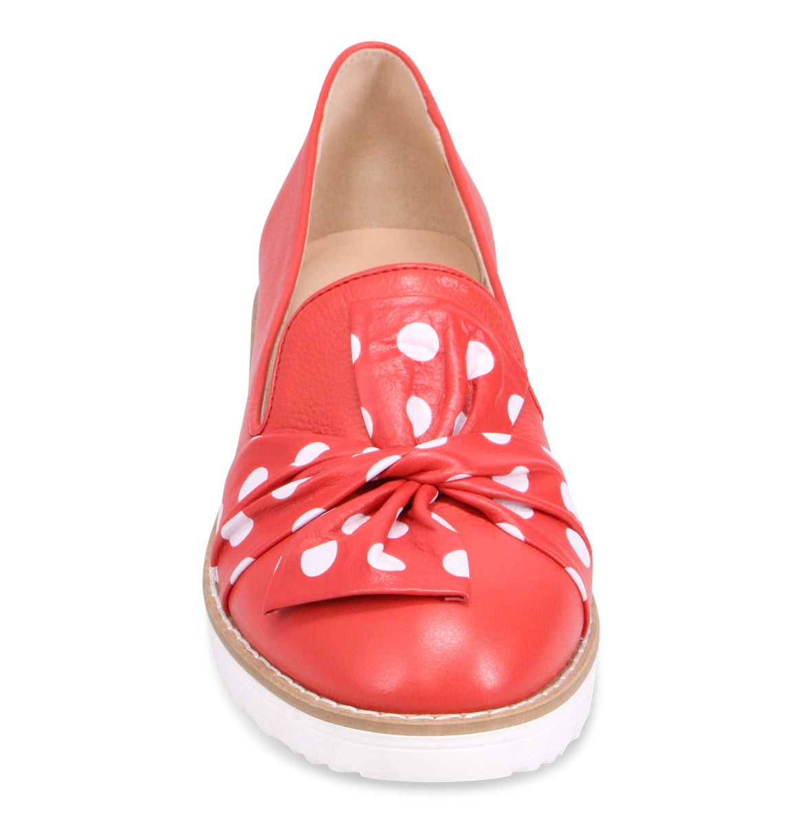 Django and Juliette Oclem Leather Loafer Red polka dot