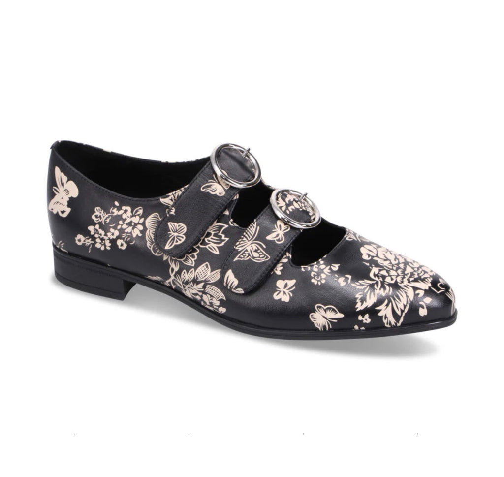 Django and Juliette Leather Floral Print Shoe