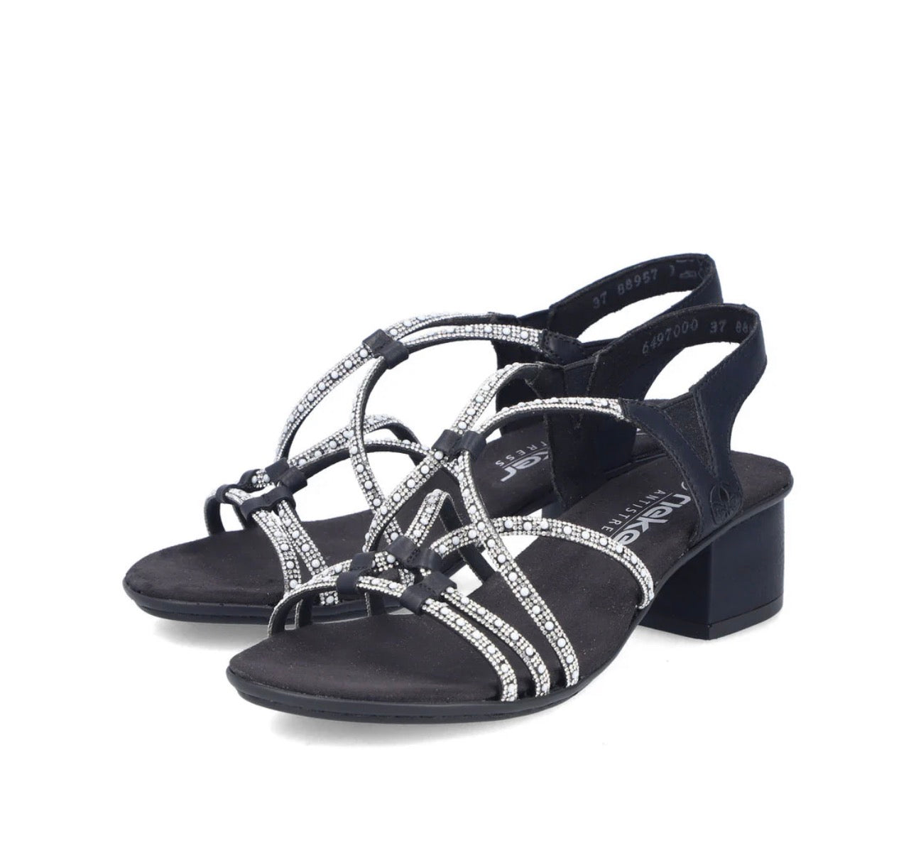 Rieker Black Women’s Sparkly Sandals 64970-00