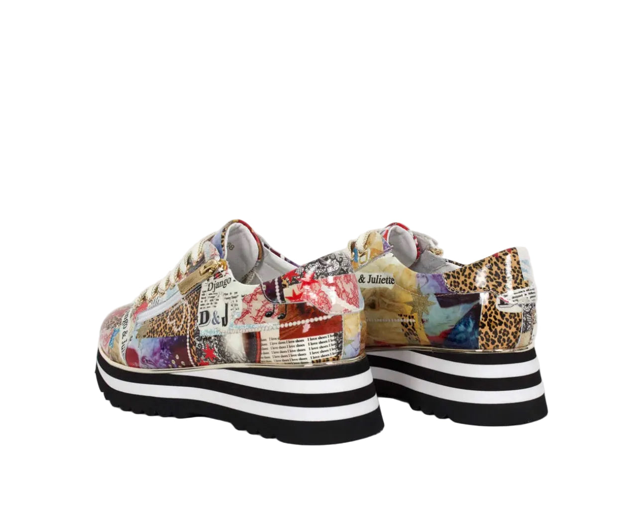 Django & Juliette Eammes Platform Sneaker - Collage Print