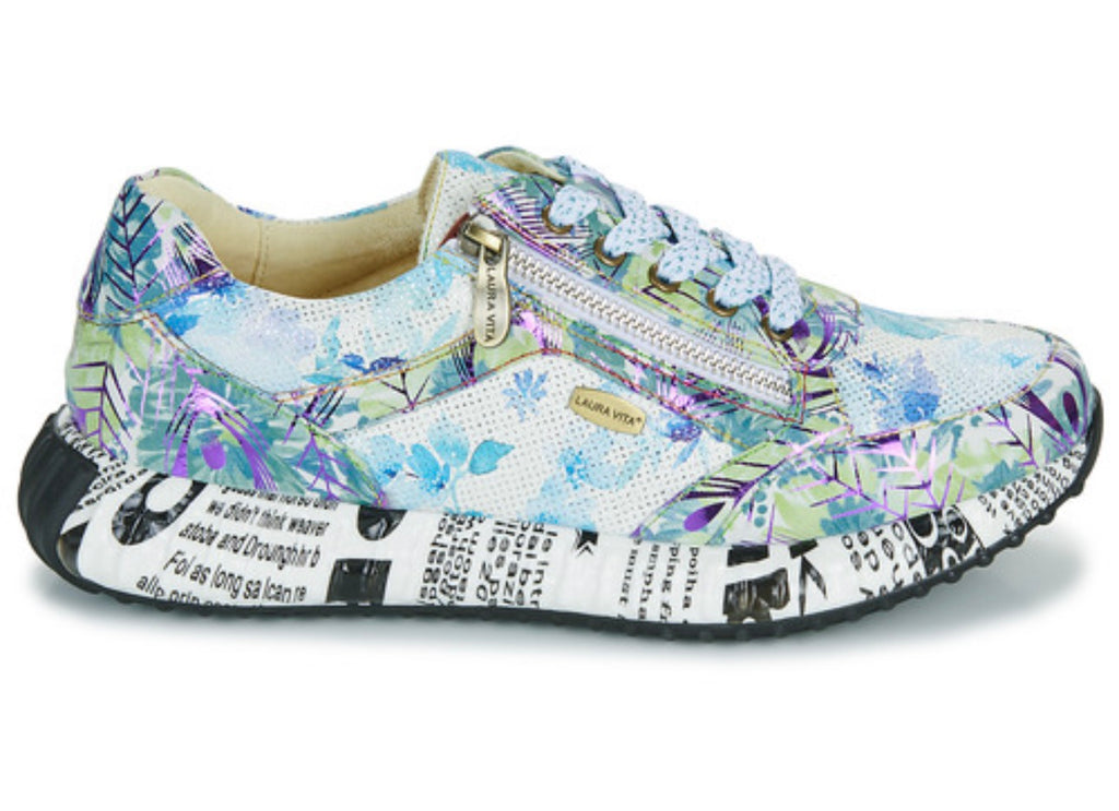 Laura Vita Blue Floral Sneaker