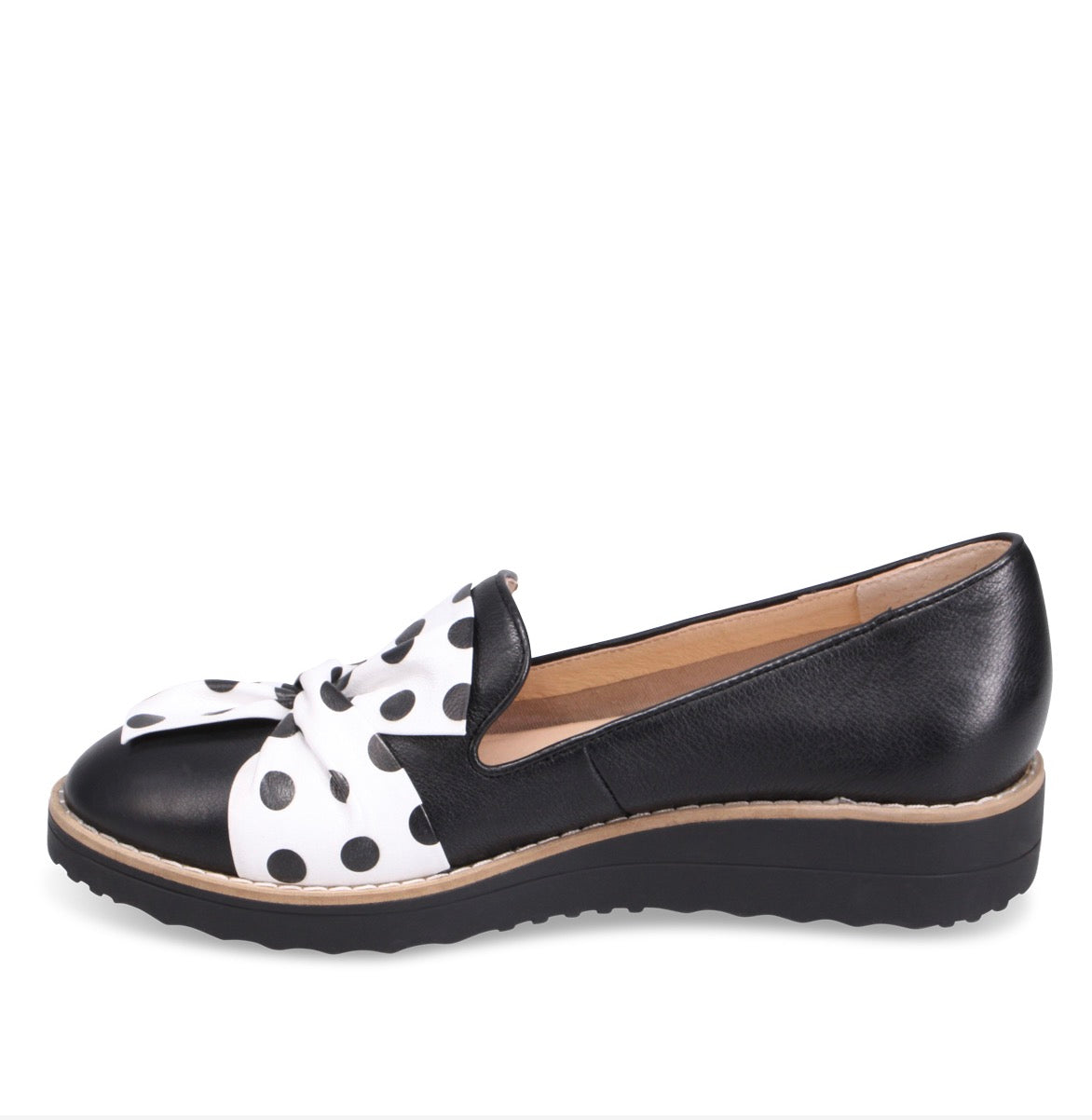 Django and Juliette Oclem Leather Loafer Black polka dot