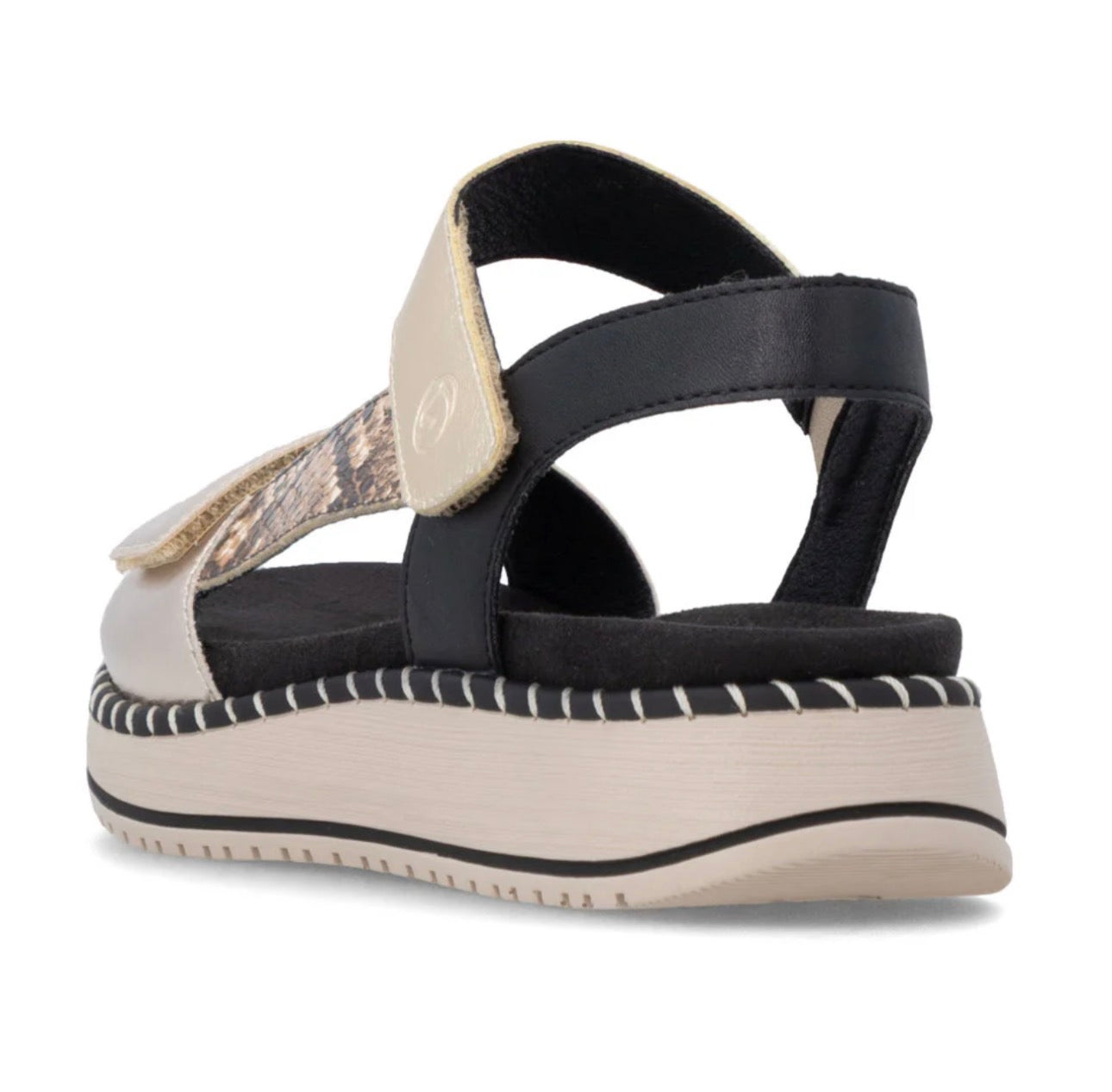 Remonte Python Print Gold Metallic Lite Soft Sandals