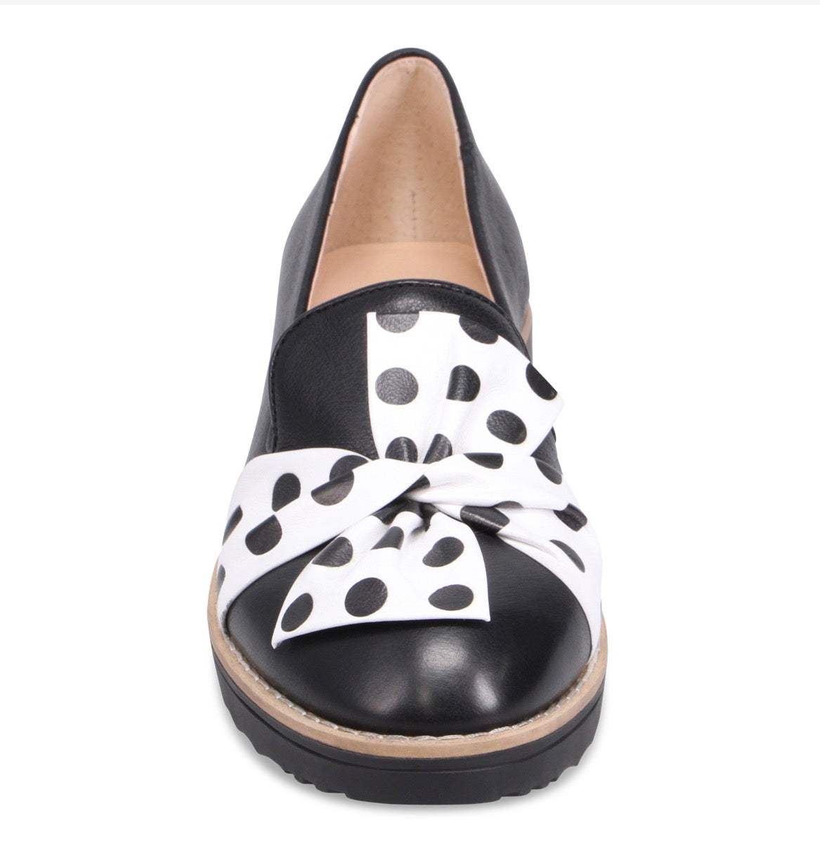 Django and Juliette Oclem Leather Loafer Black polka dot