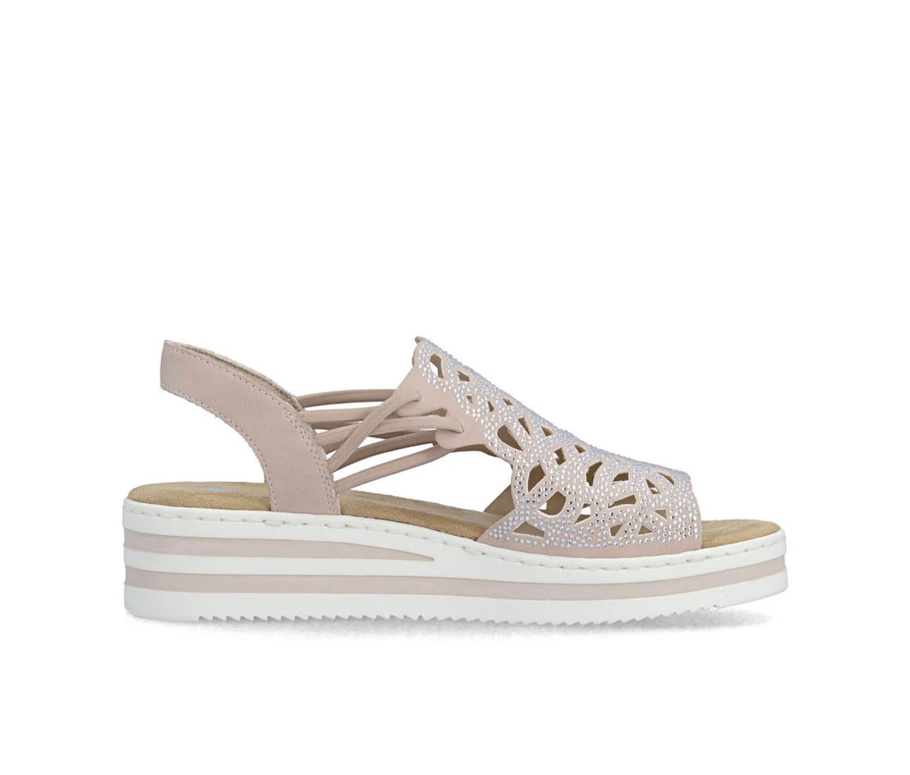 Rieker Pink Women’s Sparkly Wedge Sandals