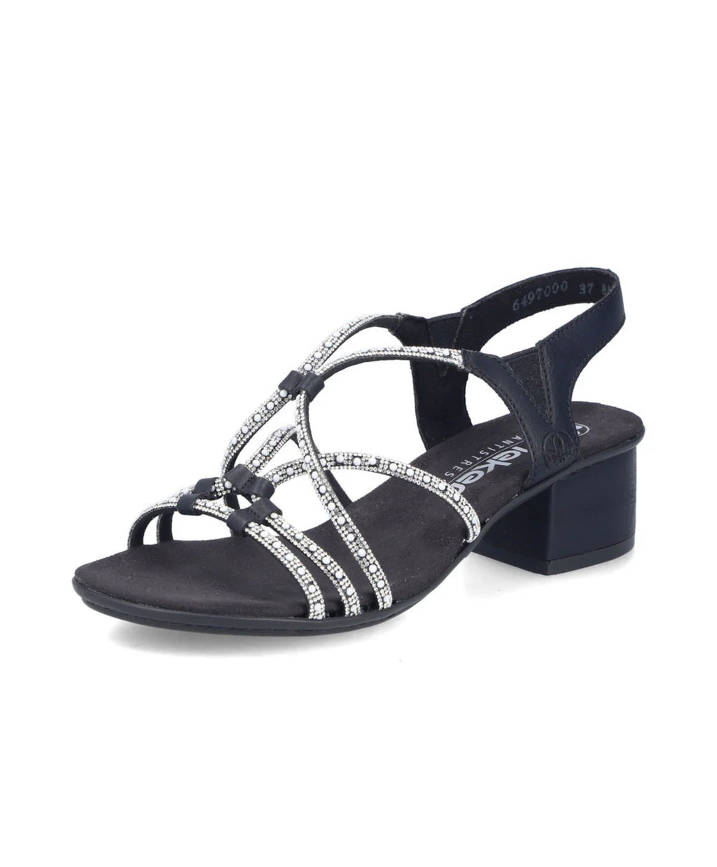 Rieker Black Women’s Sparkly Sandals 64970-00