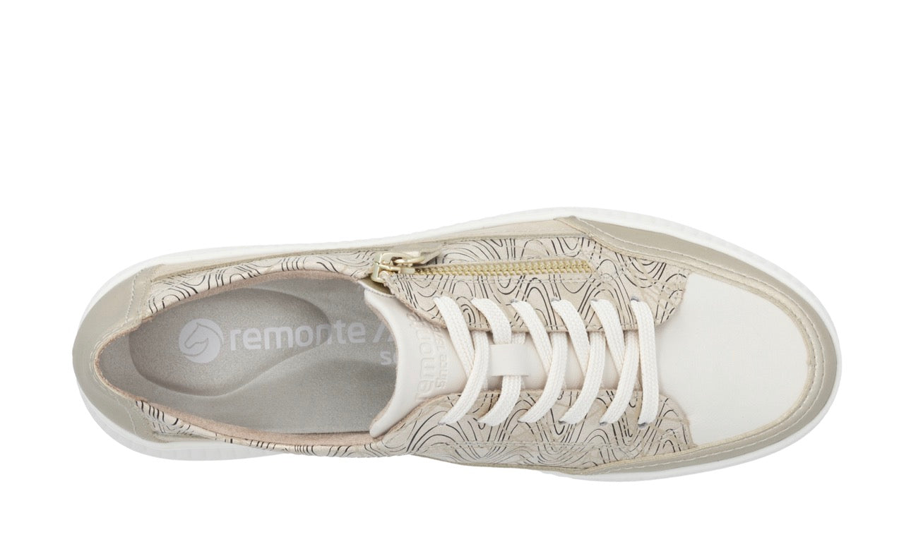 Remonte Womens Gold metallic sneaker