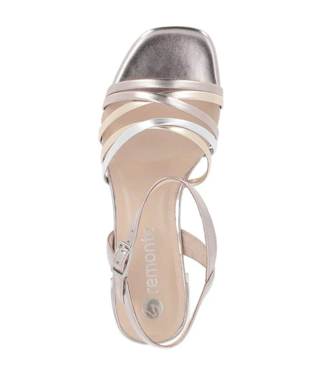 Remonte Gold Strappy Sandals