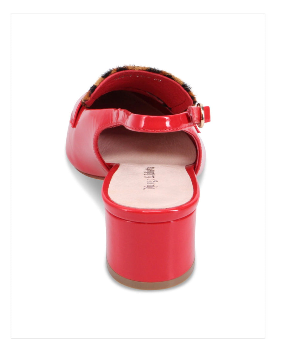 Django and Juliette Red Leopard Aiday Slingback