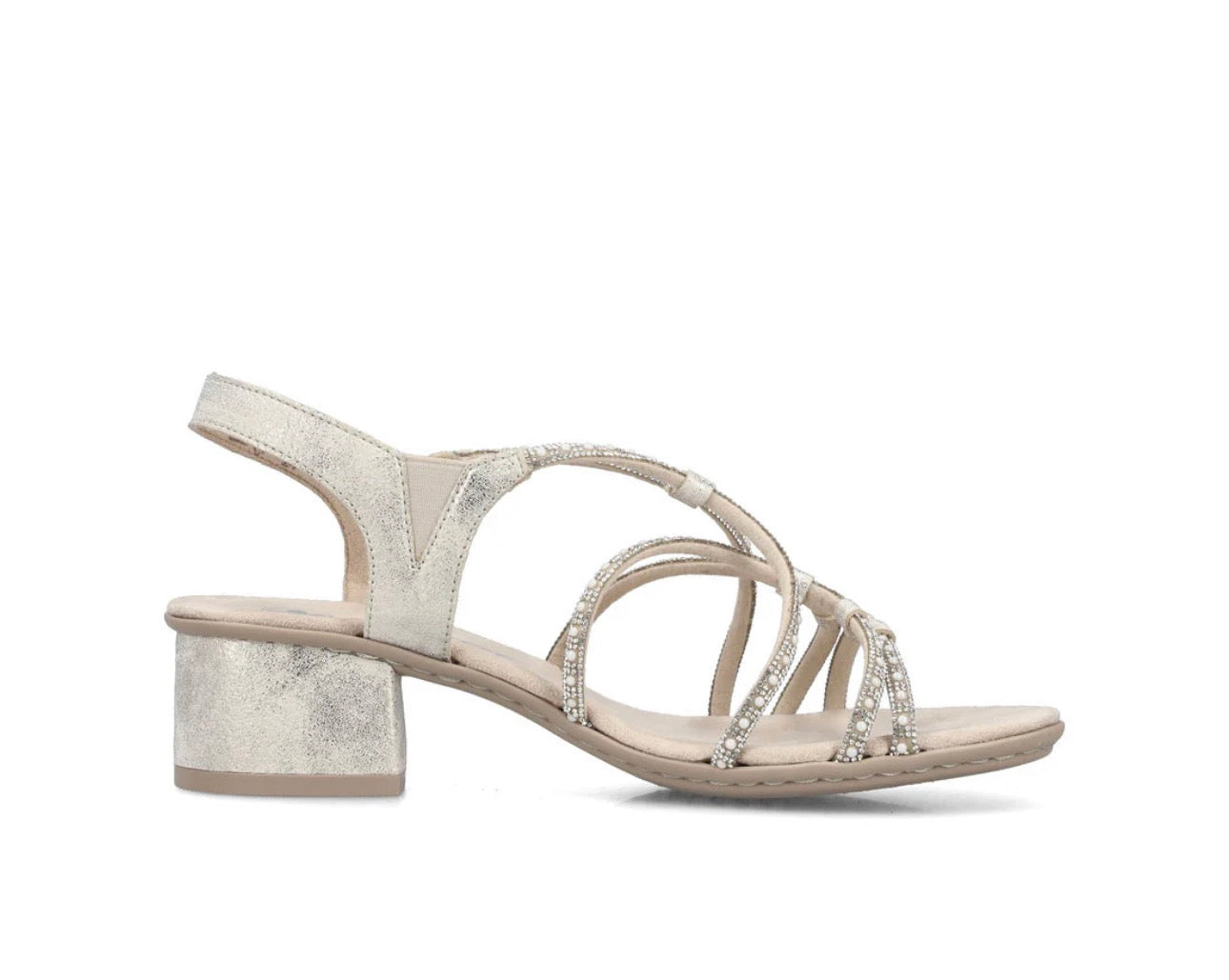 Rieker Beige Women’s Sparkly Sandals 64970
