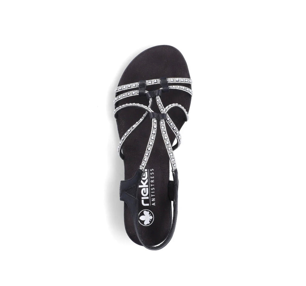 Rieker Black Women’s Sparkly Sandals 64970-00