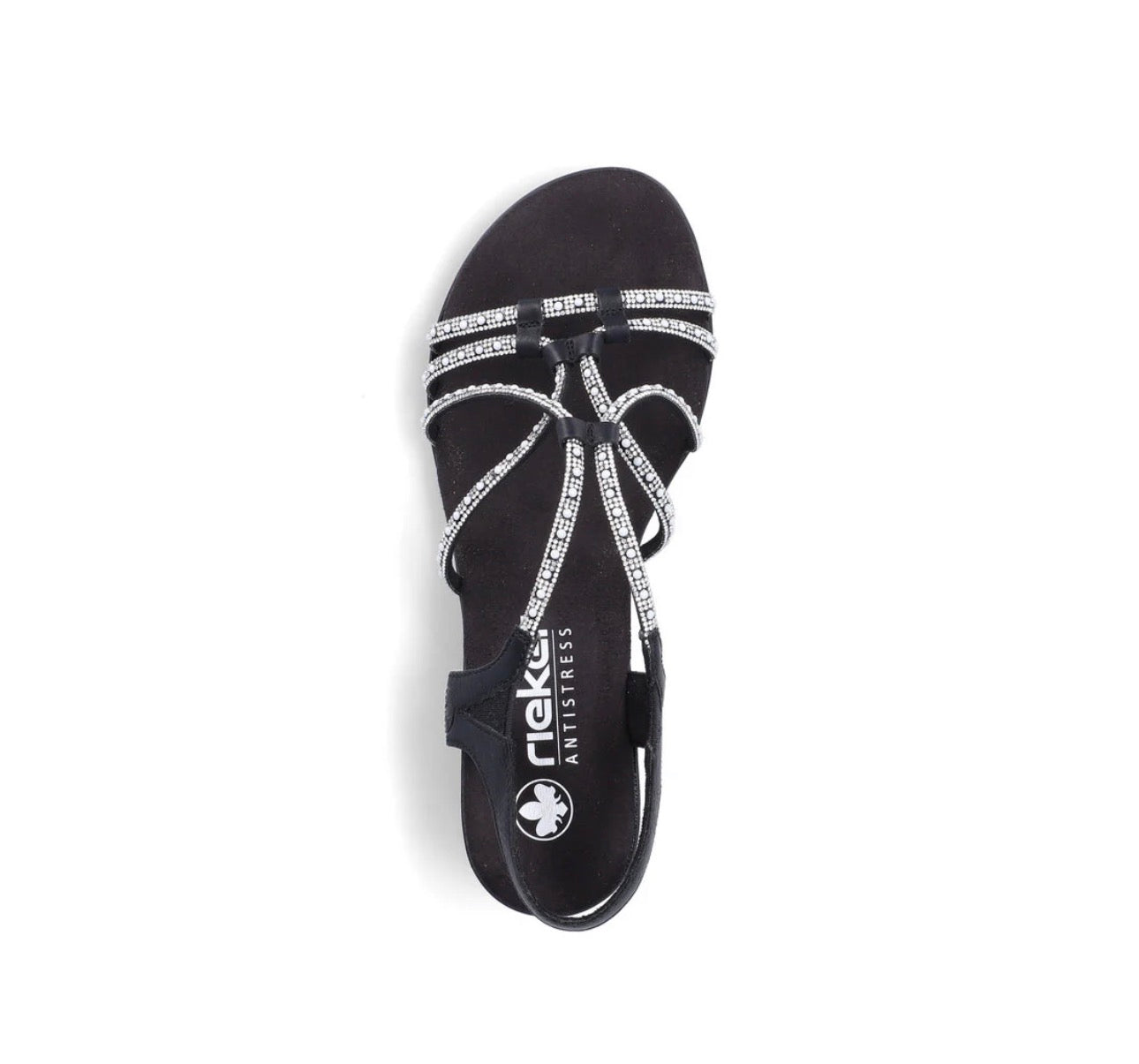 Rieker Black Women’s Sparkly Sandals 64970-00