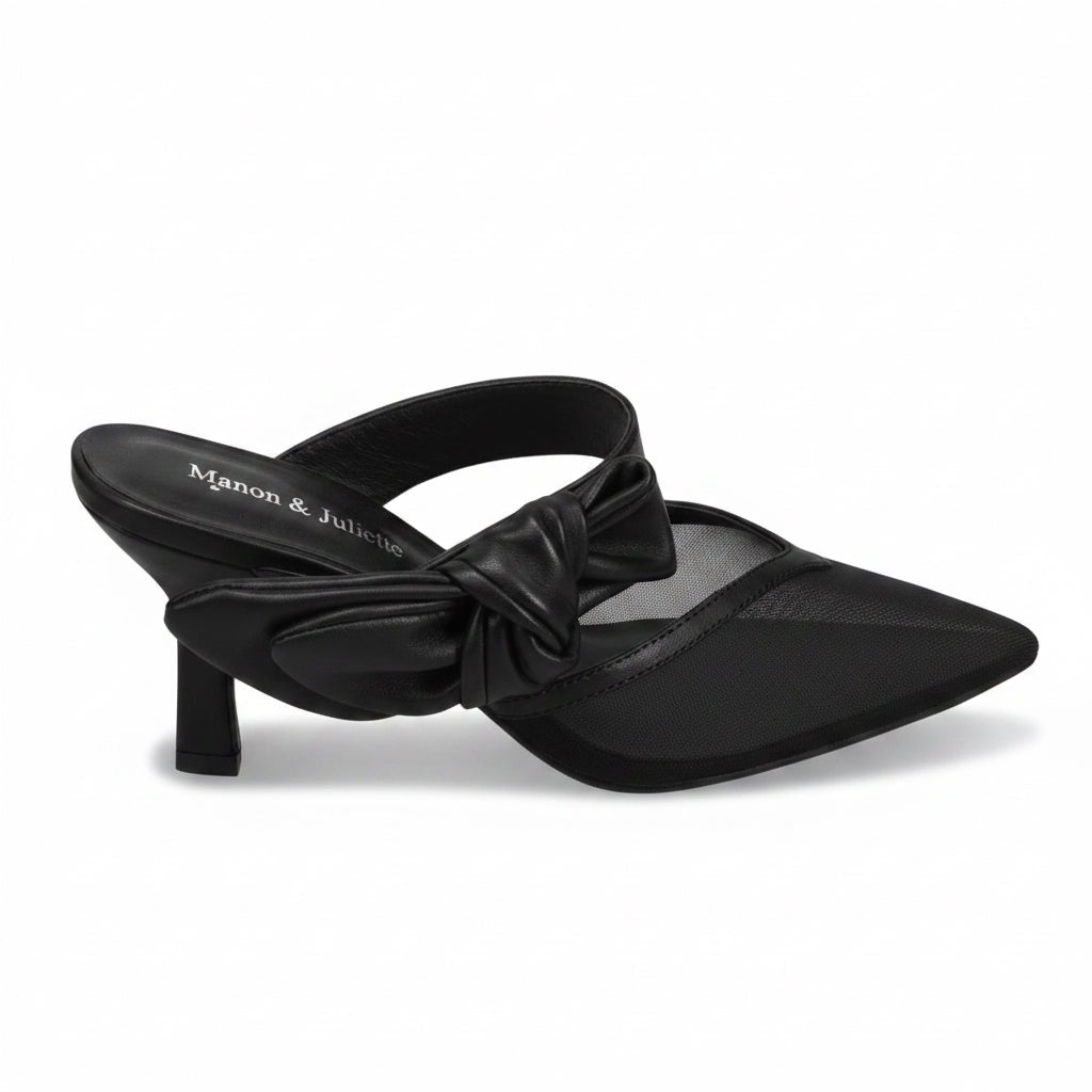 Django and Juliette Lyla Open Back Heel Black