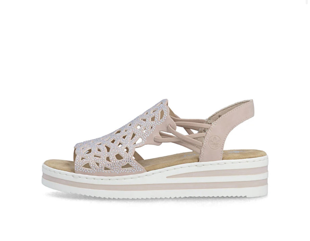 Rieker Pink Women’s Sparkly Wedge Sandals