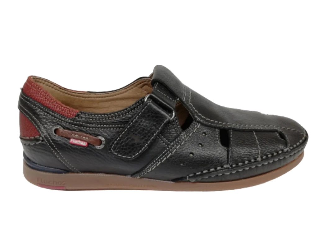 Fluchos Men’s Mariner Black Leather Sandal