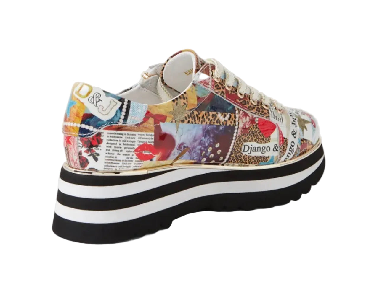 Django & Juliette Eammes Platform Sneaker - Collage Print