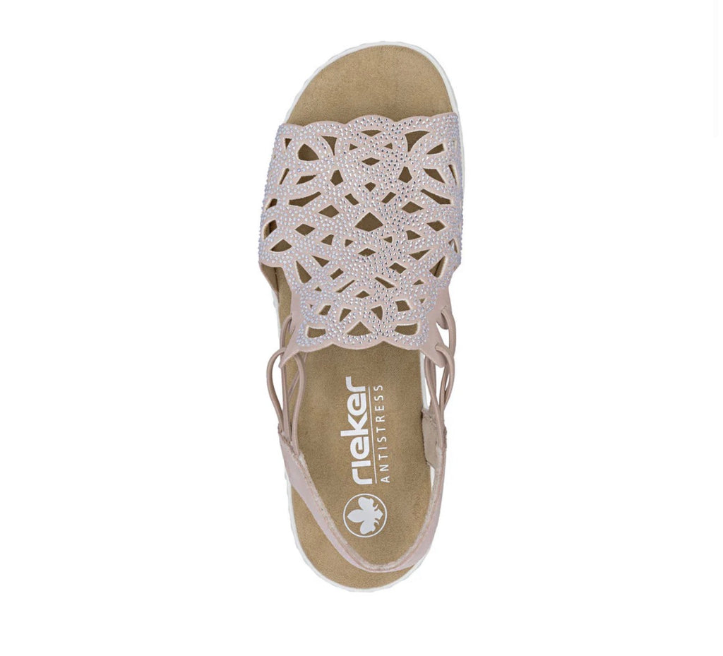 Rieker Pink Women’s Sparkly Wedge Sandals