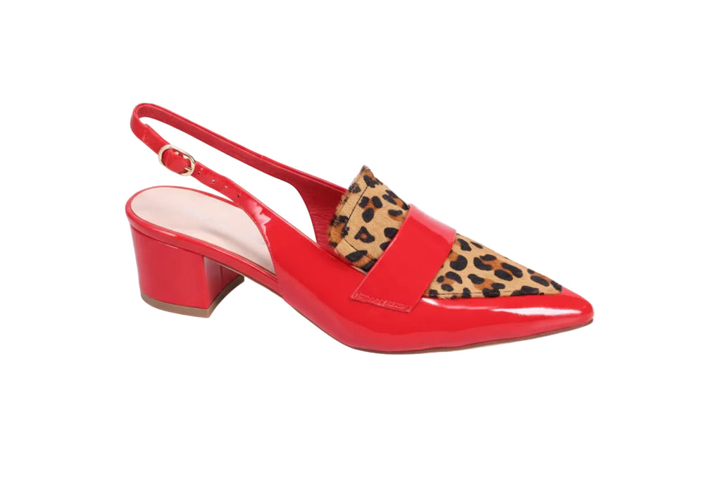 Django and Juliette Red Leopard Aiday Slingback