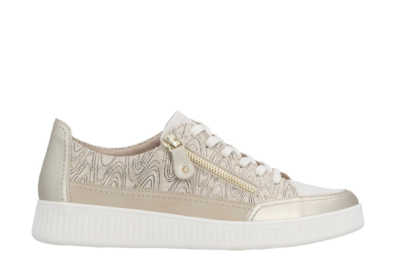 Remonte Womens Gold metallic sneaker