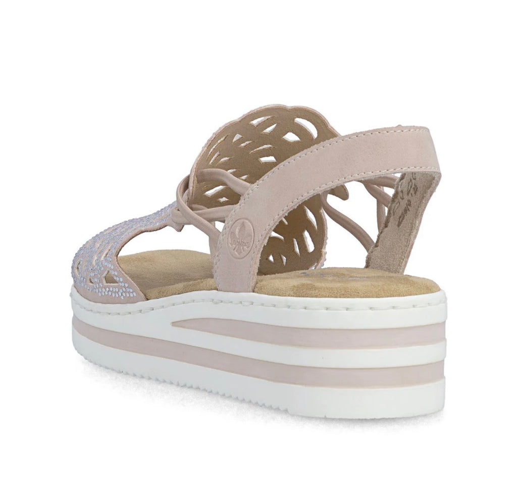 Rieker Pink Women’s Sparkly Wedge Sandals