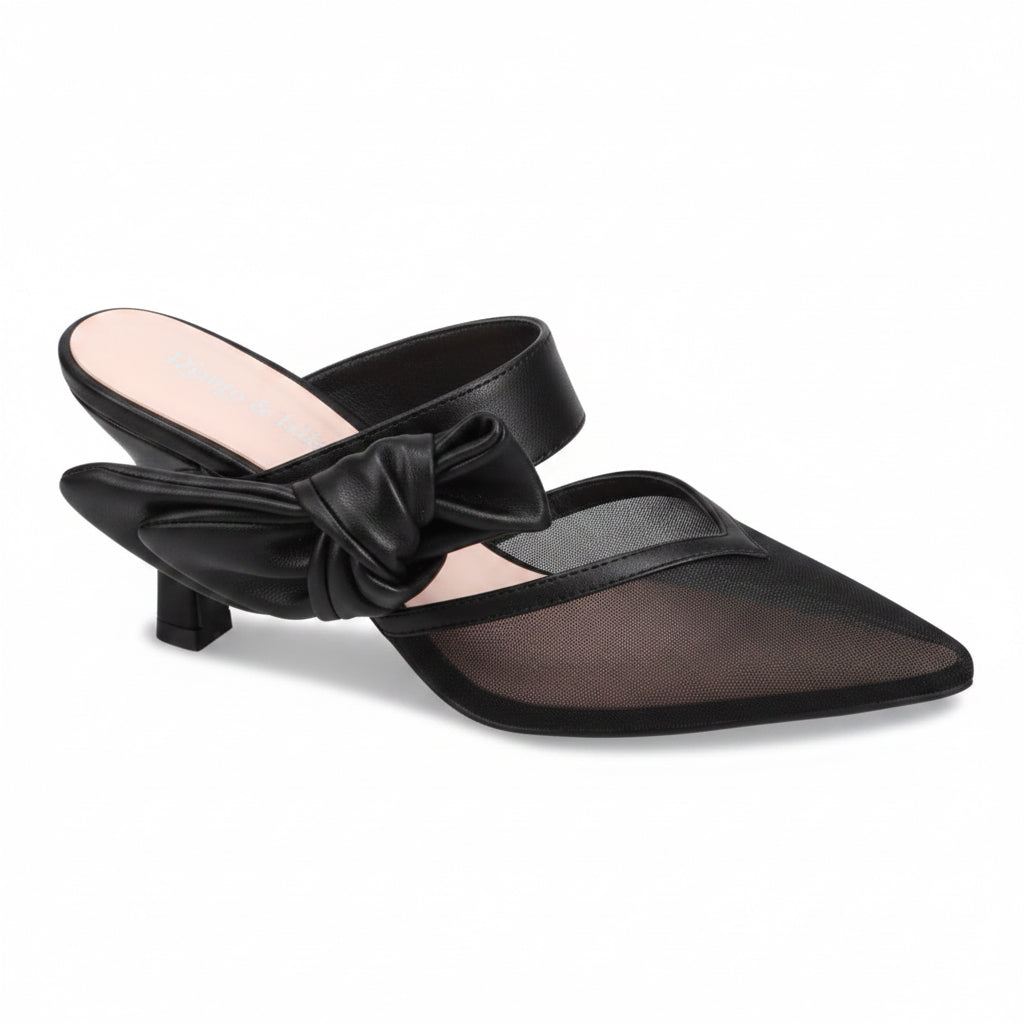 Django and Juliette Lyla Open Back Heel Black