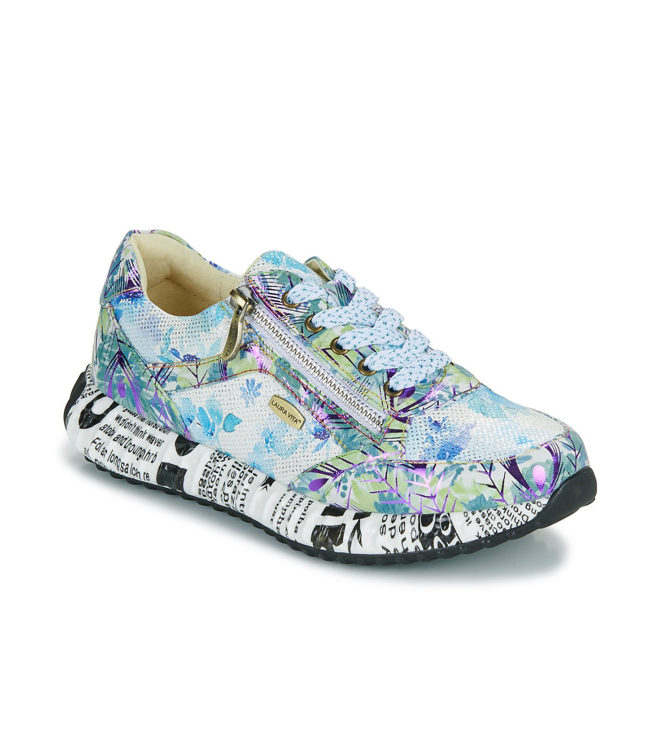 Laura Vita Blue Floral Sneaker