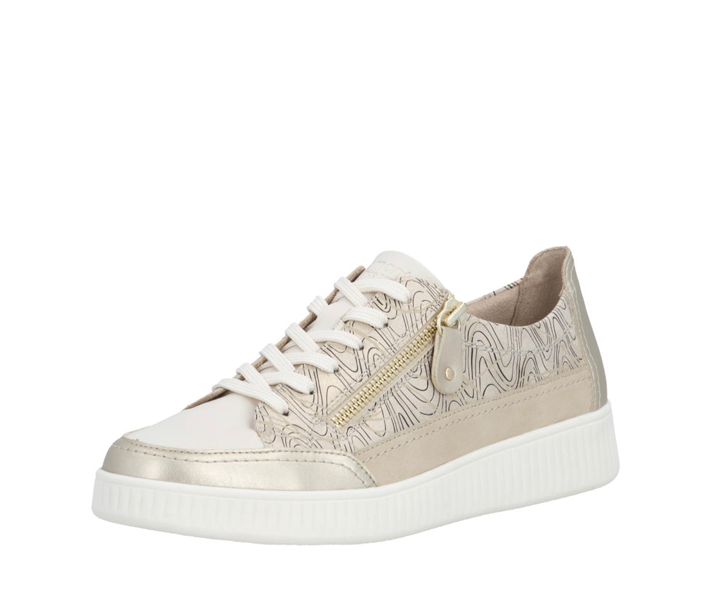 Remonte Womens Gold metallic sneaker