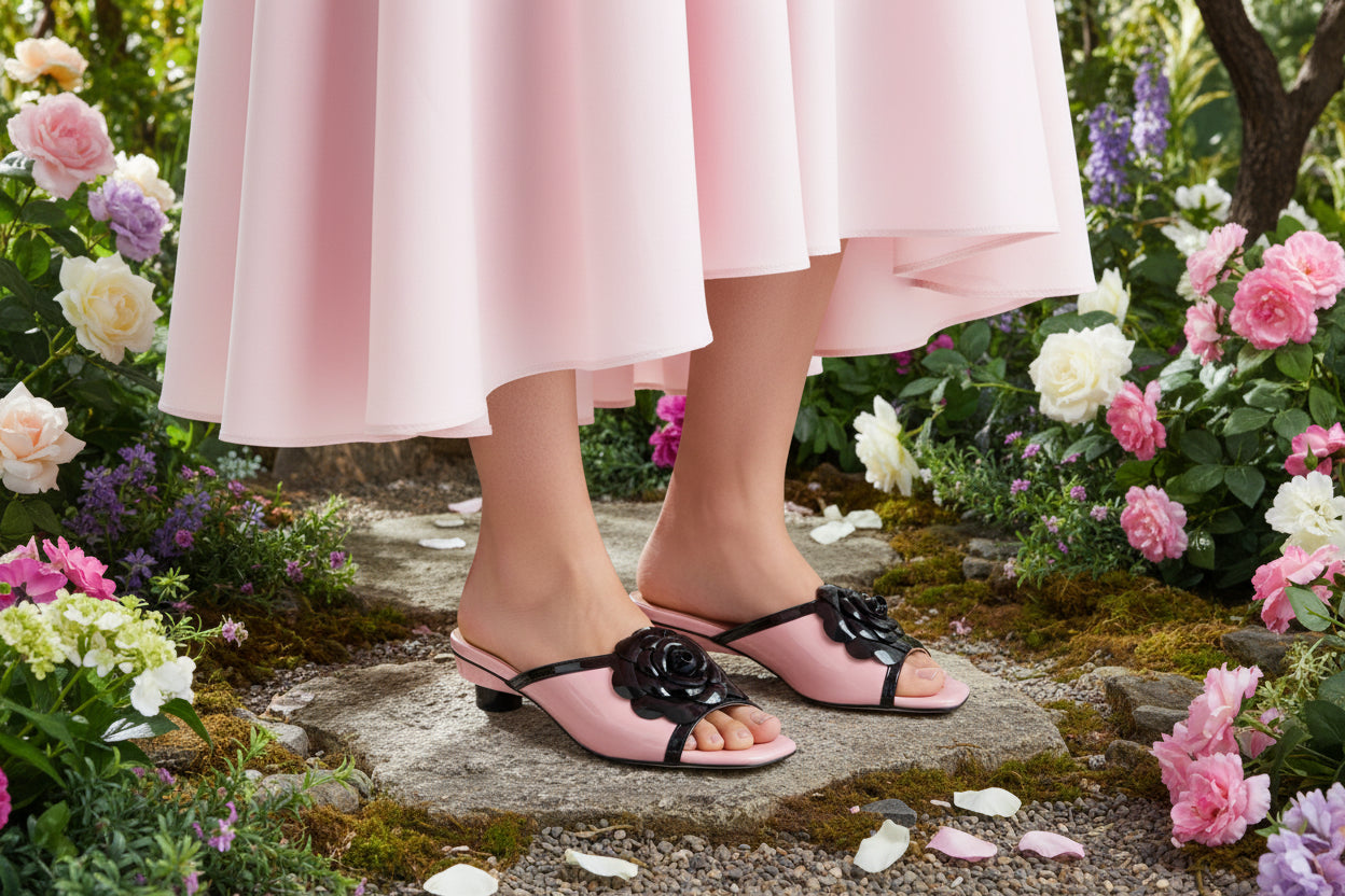 Django and Juliette Pink kitten heel sandal