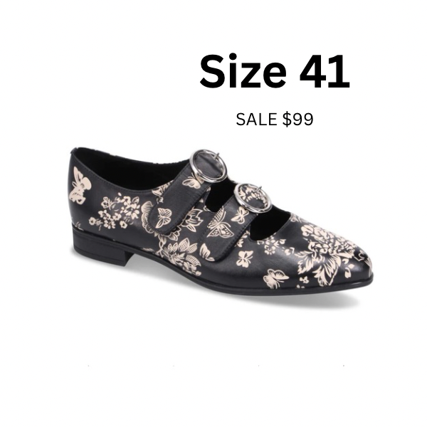 Django and Juliette Leather Floral Print Shoe