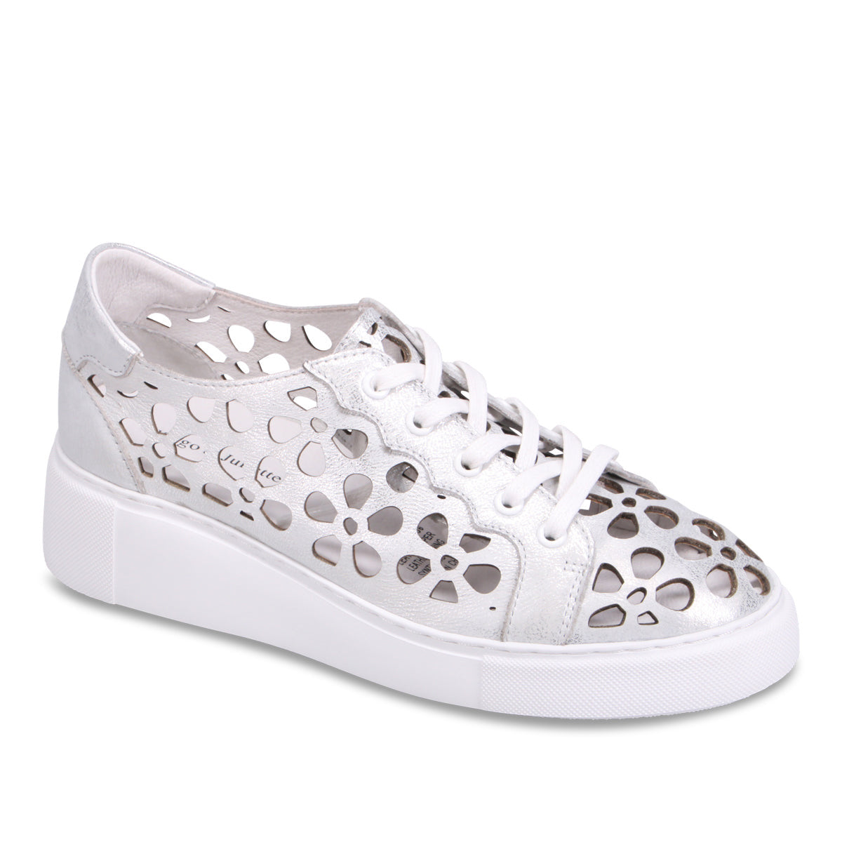Django and Juliette Yarry Silver metallic Leather Sneakers