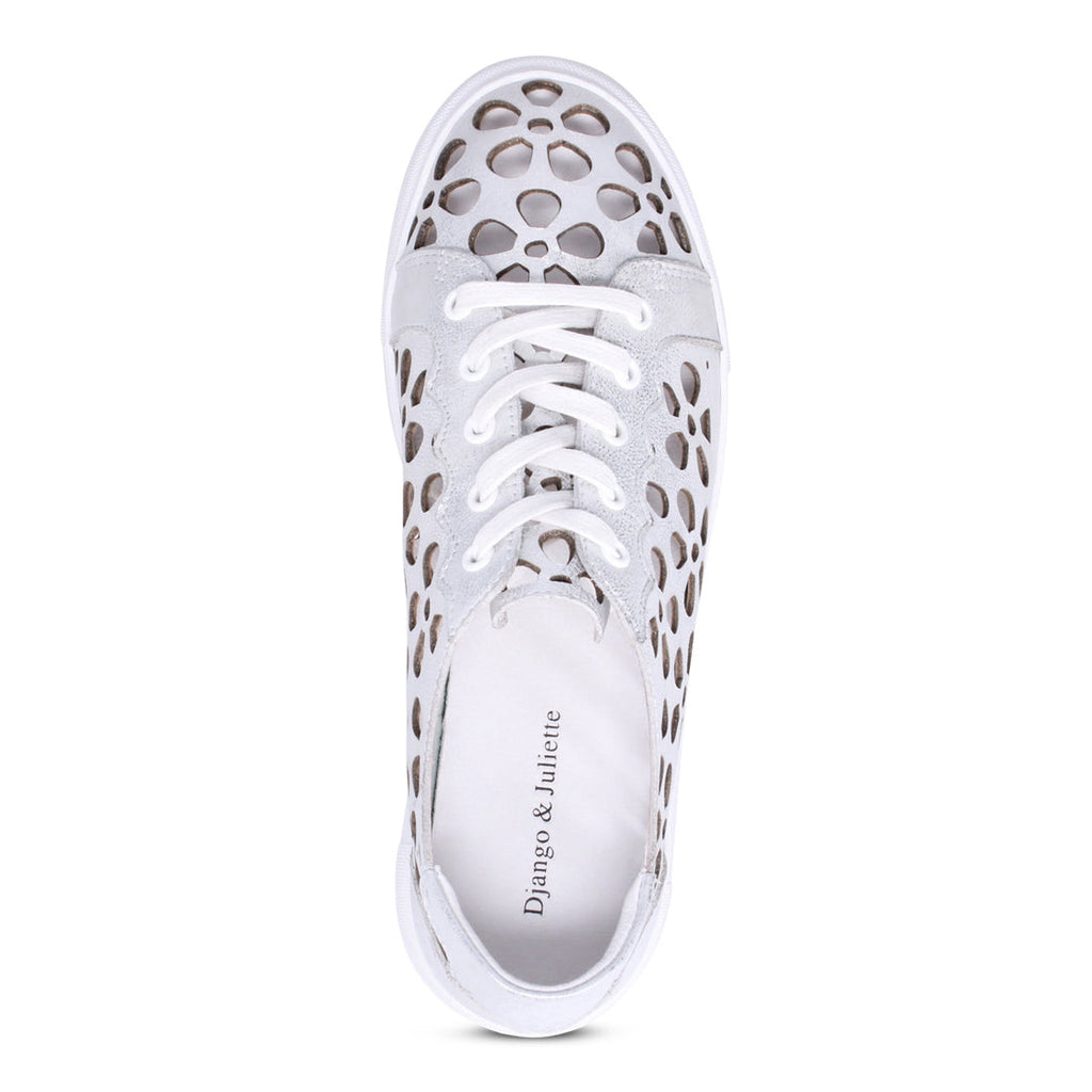Django and Juliette Yarry Silver metallic Leather Sneakers
