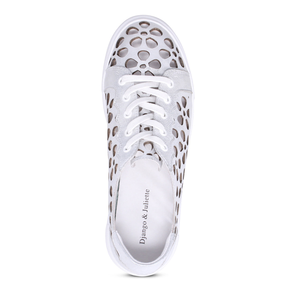 Django and Juliette Yarry Silver metallic Leather Sneakers