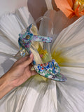 Laura Vita Blue Turquoise Floral Heel Sandal