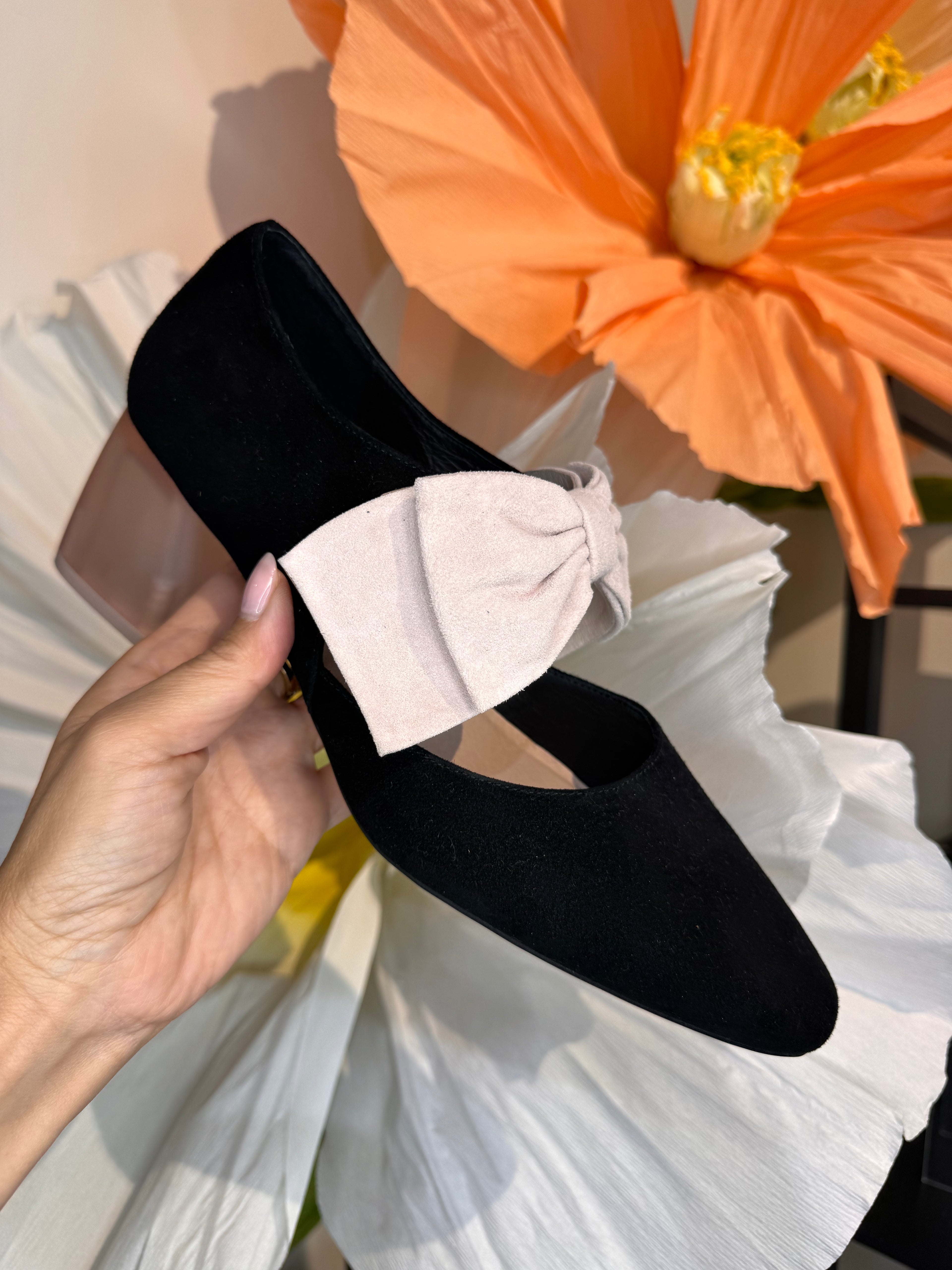 Django & Juliette Misha Leather Black Ivory Shoe