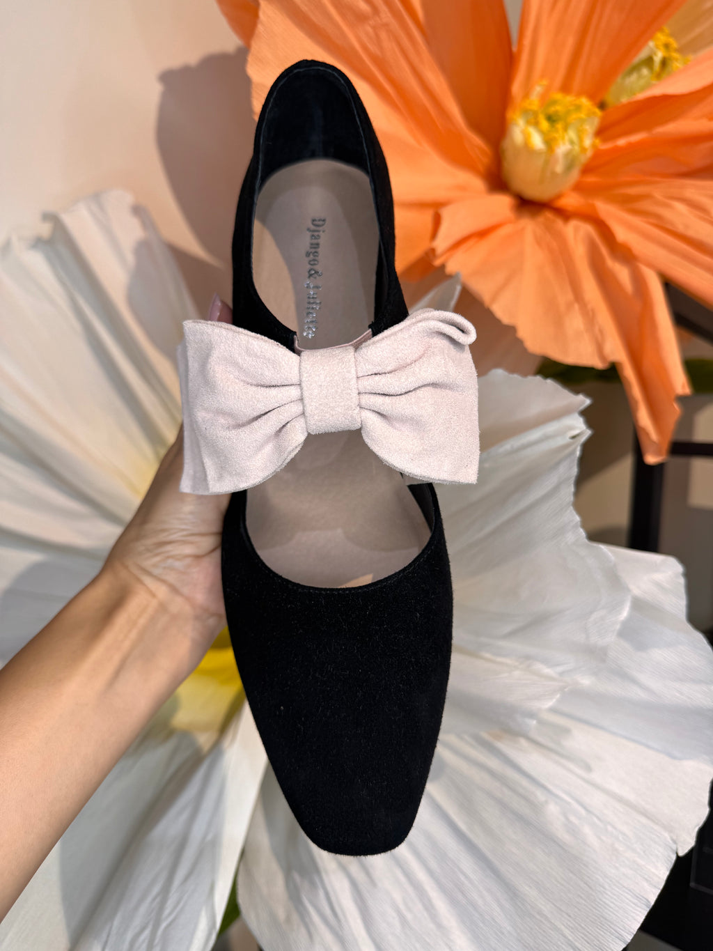 Django & Juliette Misha Leather Black Ivory Shoe