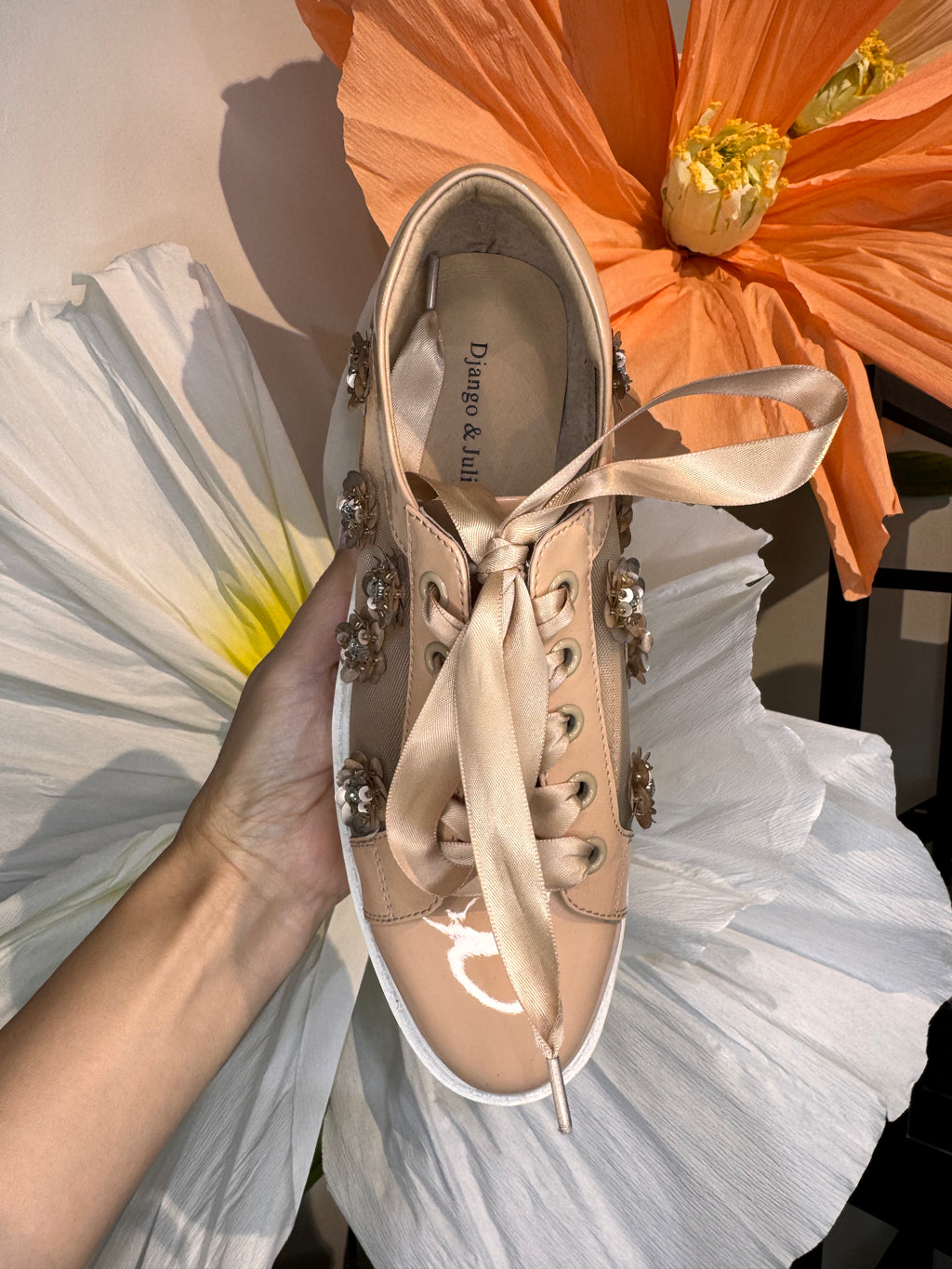 Django & Juliette Mesh Platform Sneaker Nude Serenoy
