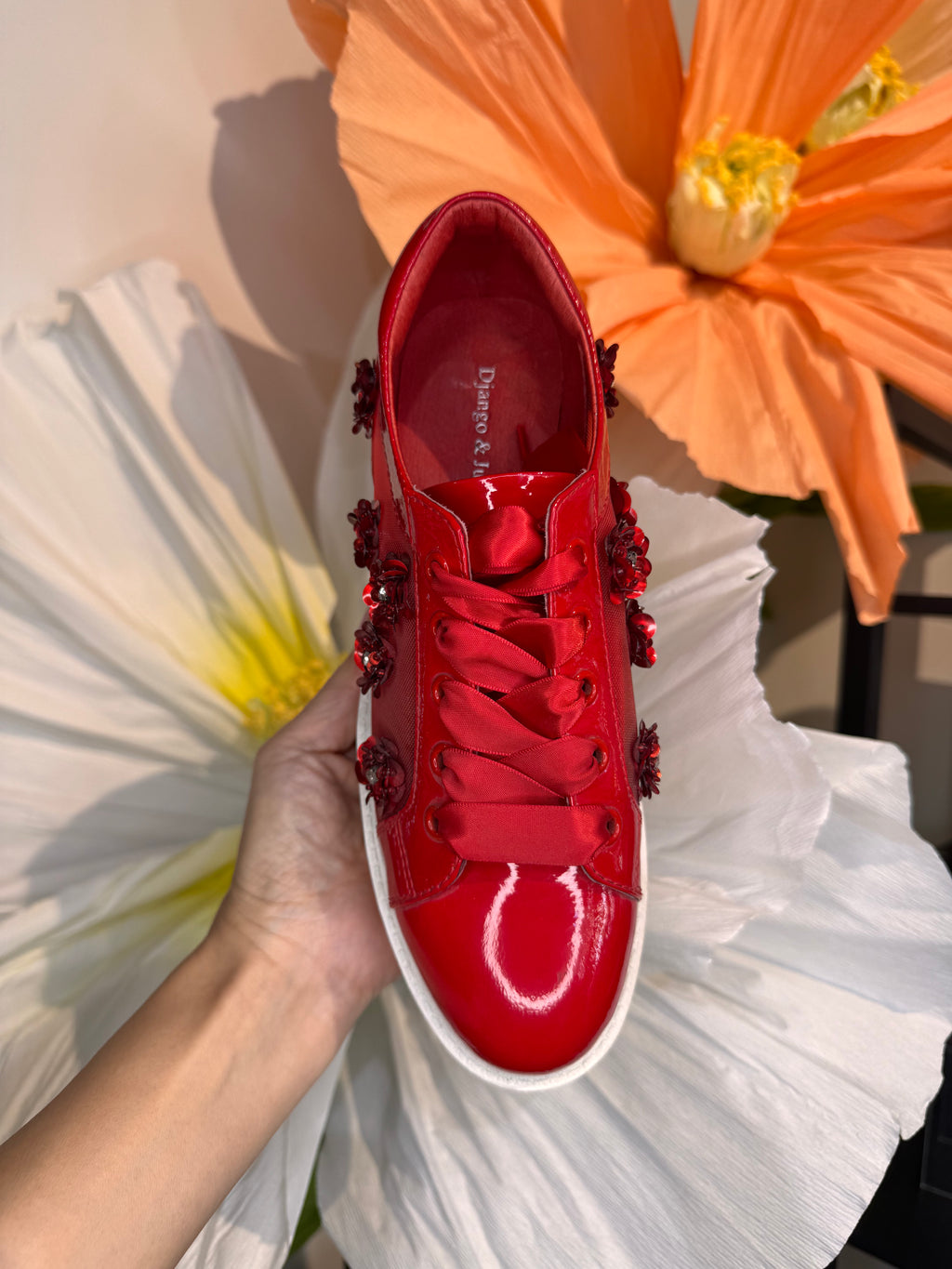 Django & Juliette Mesh Platform Sneaker Red Serenoy