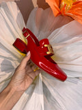 Django & Juliette Beammer Red Patent Leather Slingback