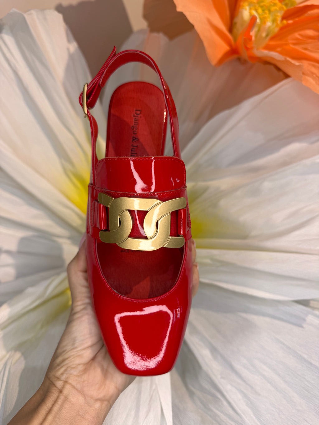 Django & Juliette Beammer Red Patent Leather Slingback