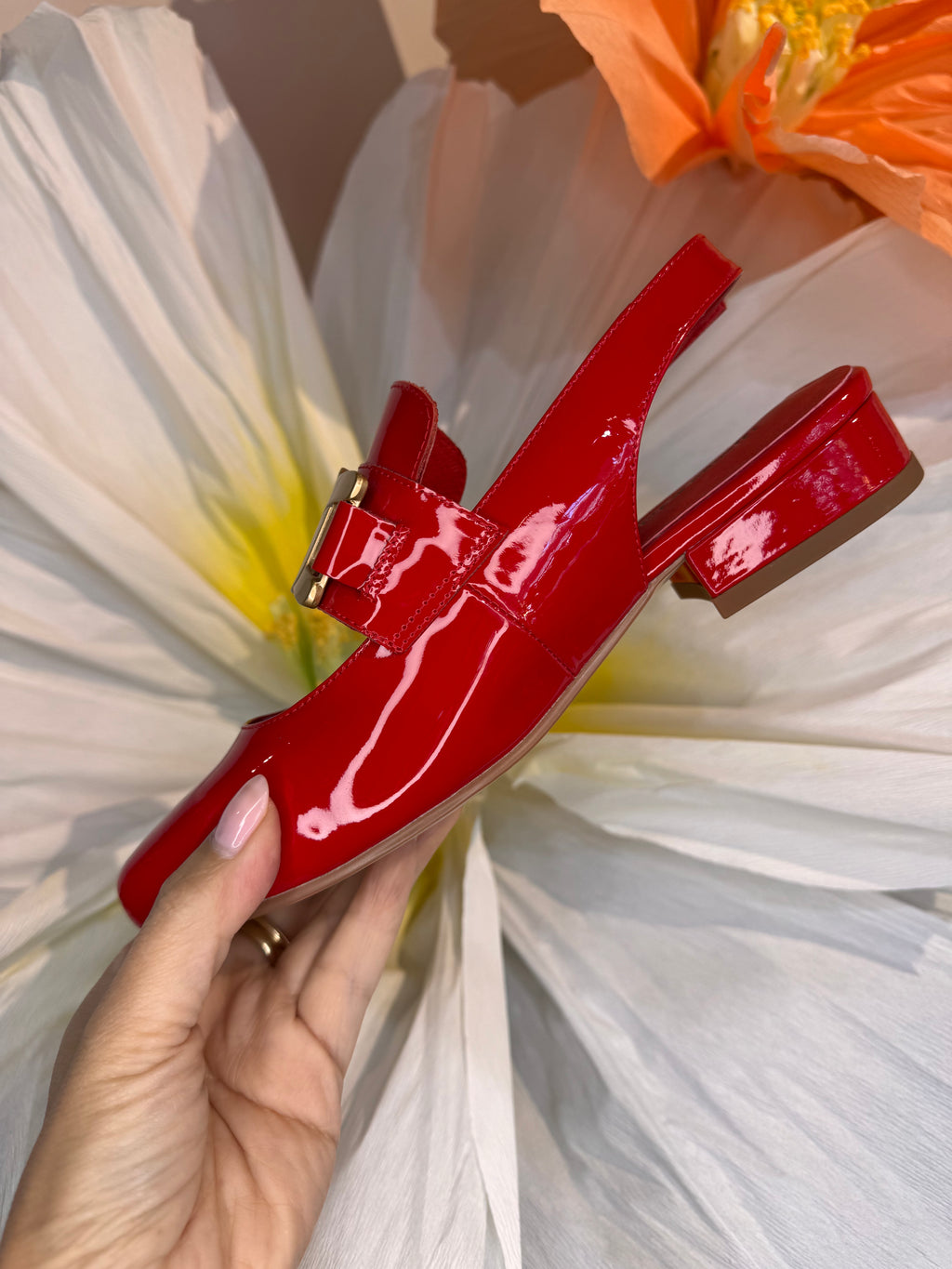 Django & Juliette Beammer Red Patent Leather Slingback