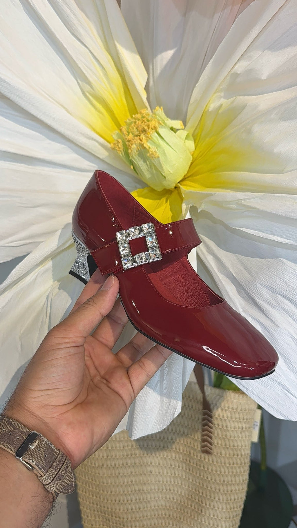 Django & Juliette Beammer Red Patent Leather Slingback