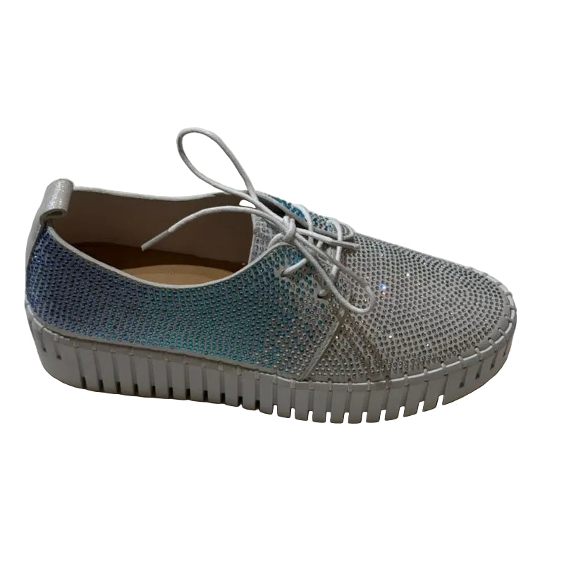 Django and Juliette Collage Birming Sneaker Silver and Blue
