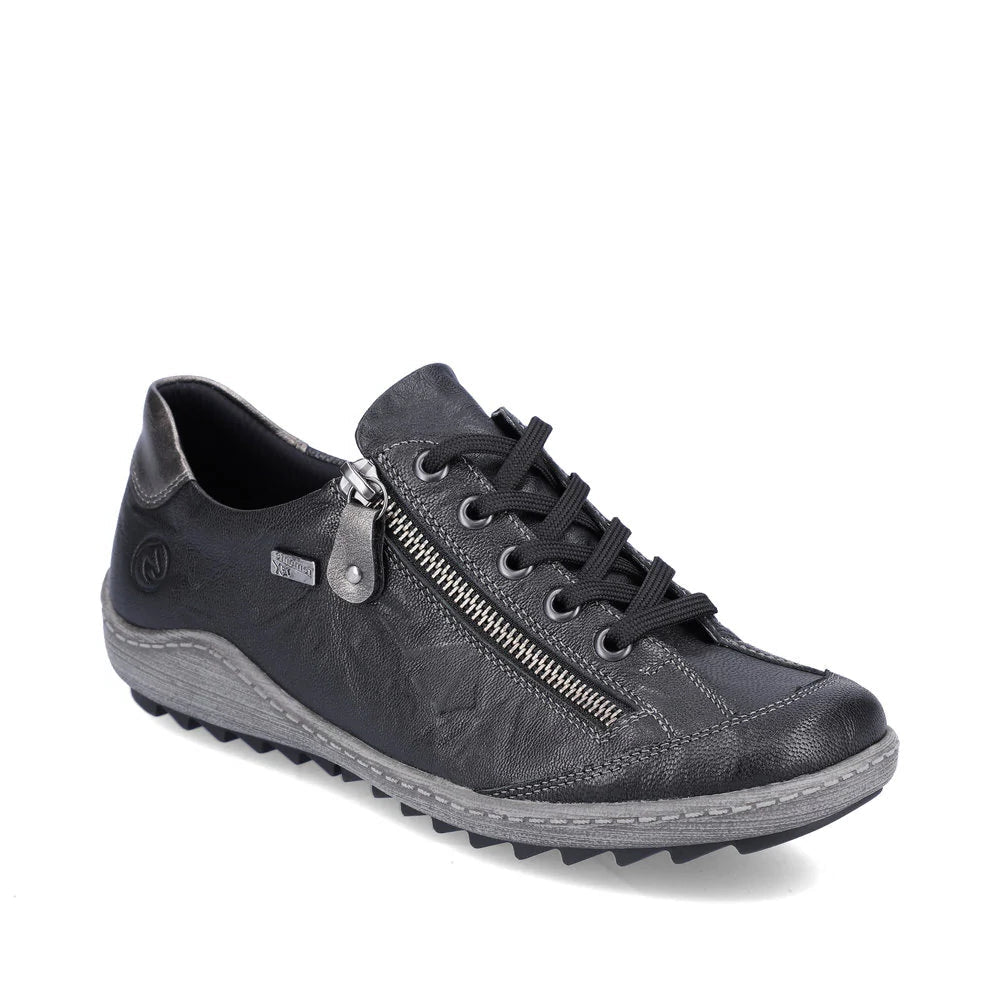 Remonte Women's Lace-up Zip Sneaker - Black Combination