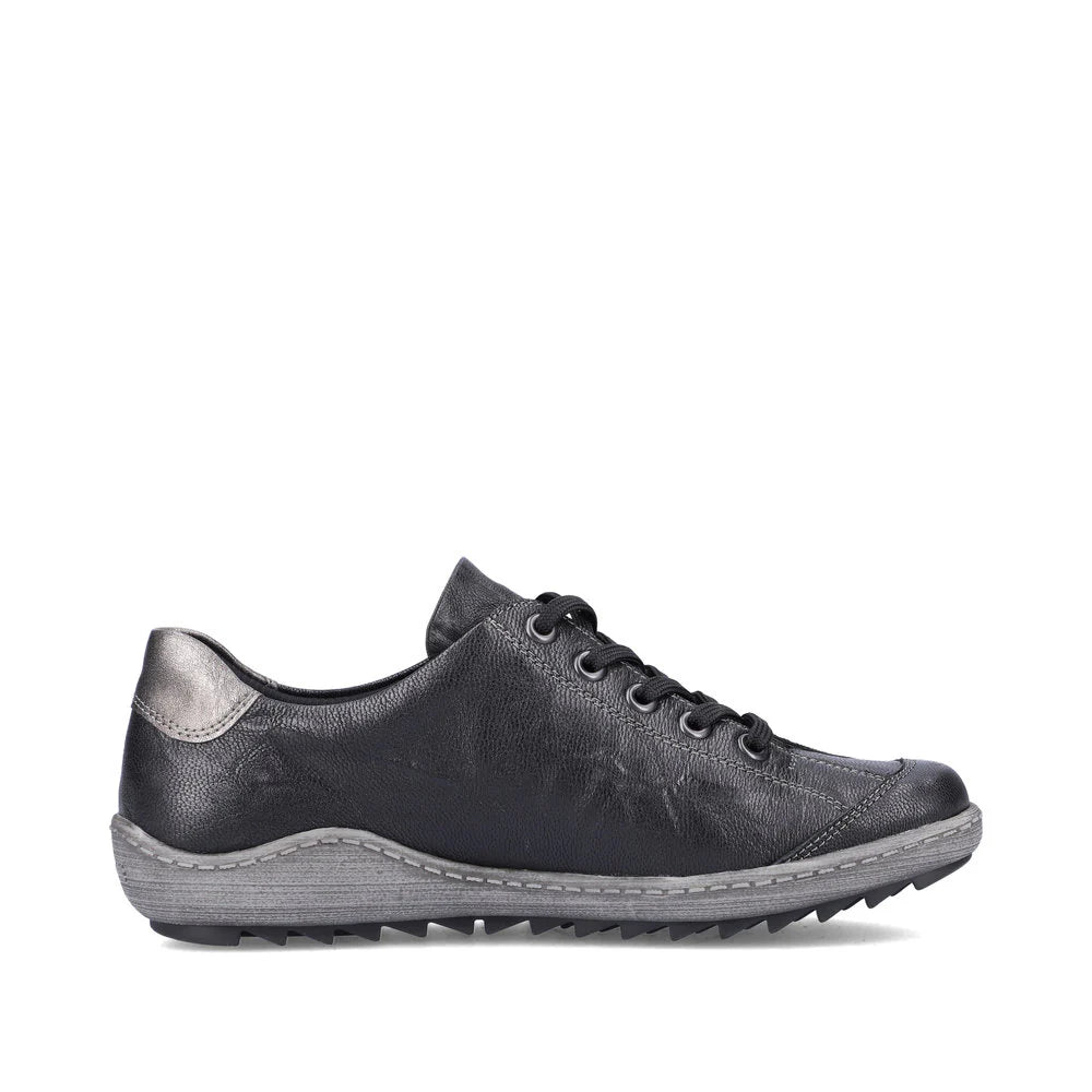 Remonte Women's Lace-up Zip Sneaker - Black Combination