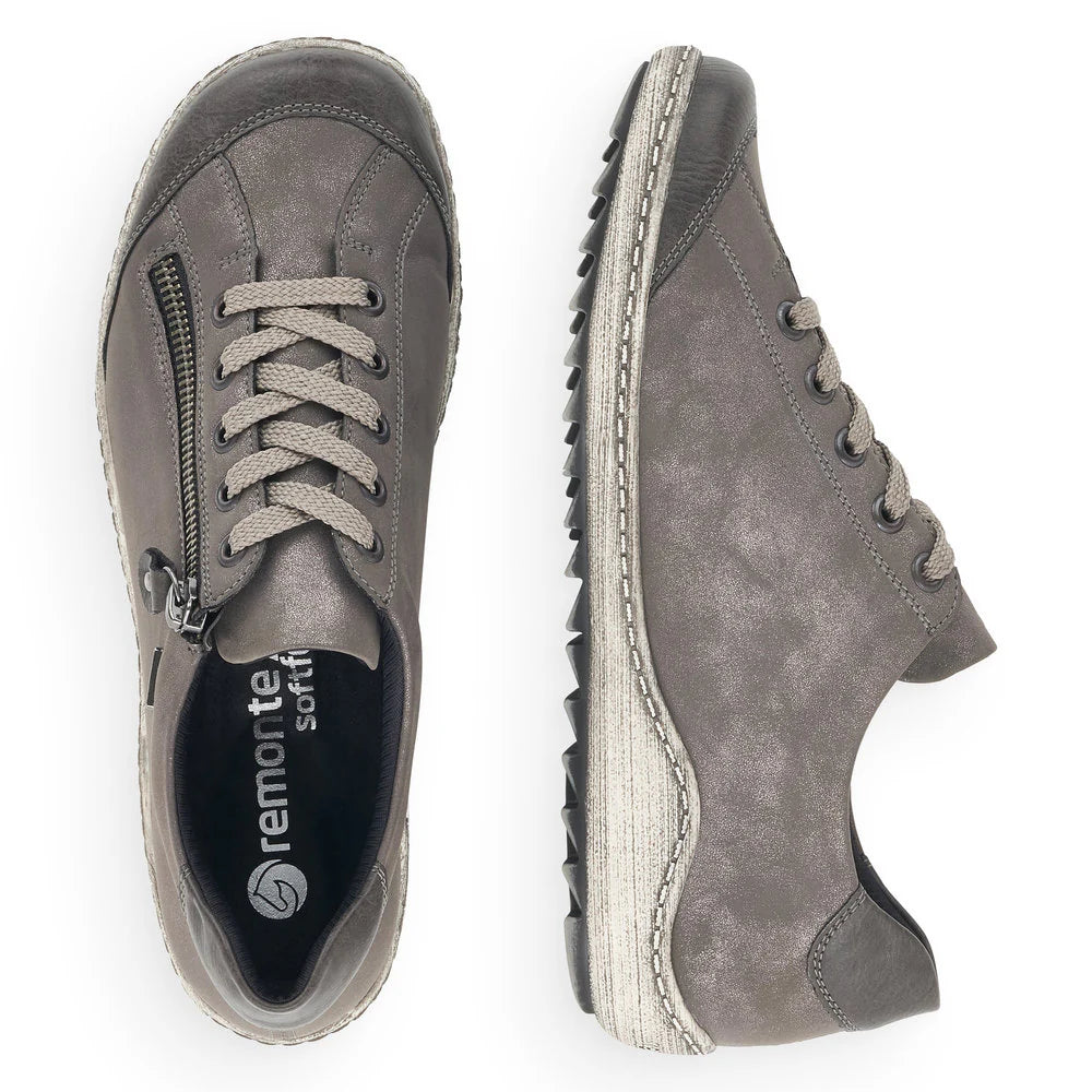 Remonte Women's Lace-up Zip Sneaker - Grey