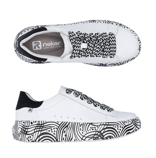 Rieker Women's Sneaker Black/White