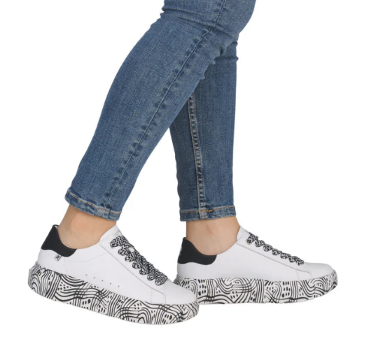 Rieker Women's Sneaker Black/White