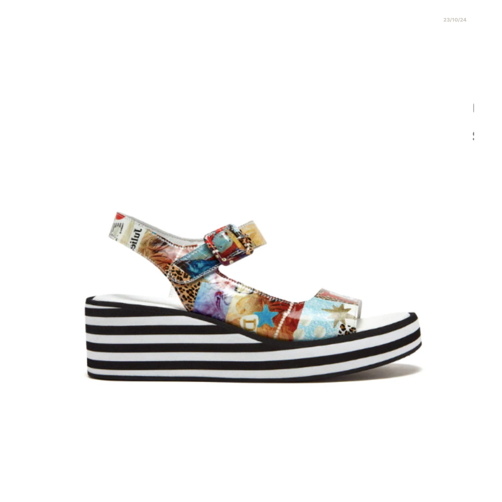 Django & Juliette Figg Platform Sandal - Collage Print
