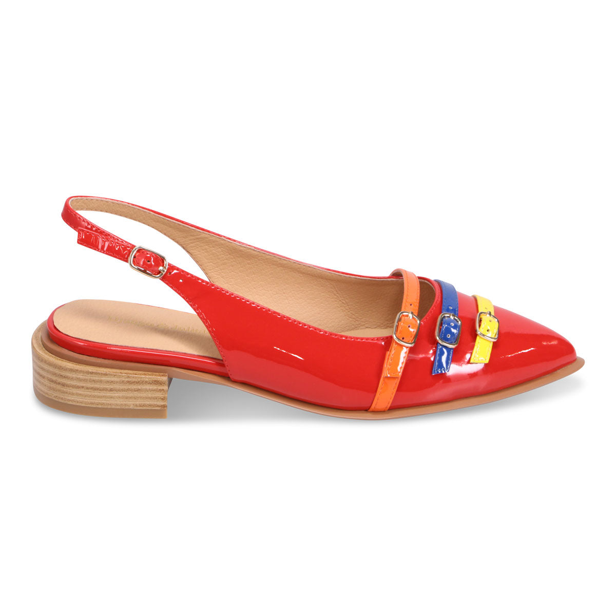 Django & Juliette Eshano Slingback Flat - Red Multi