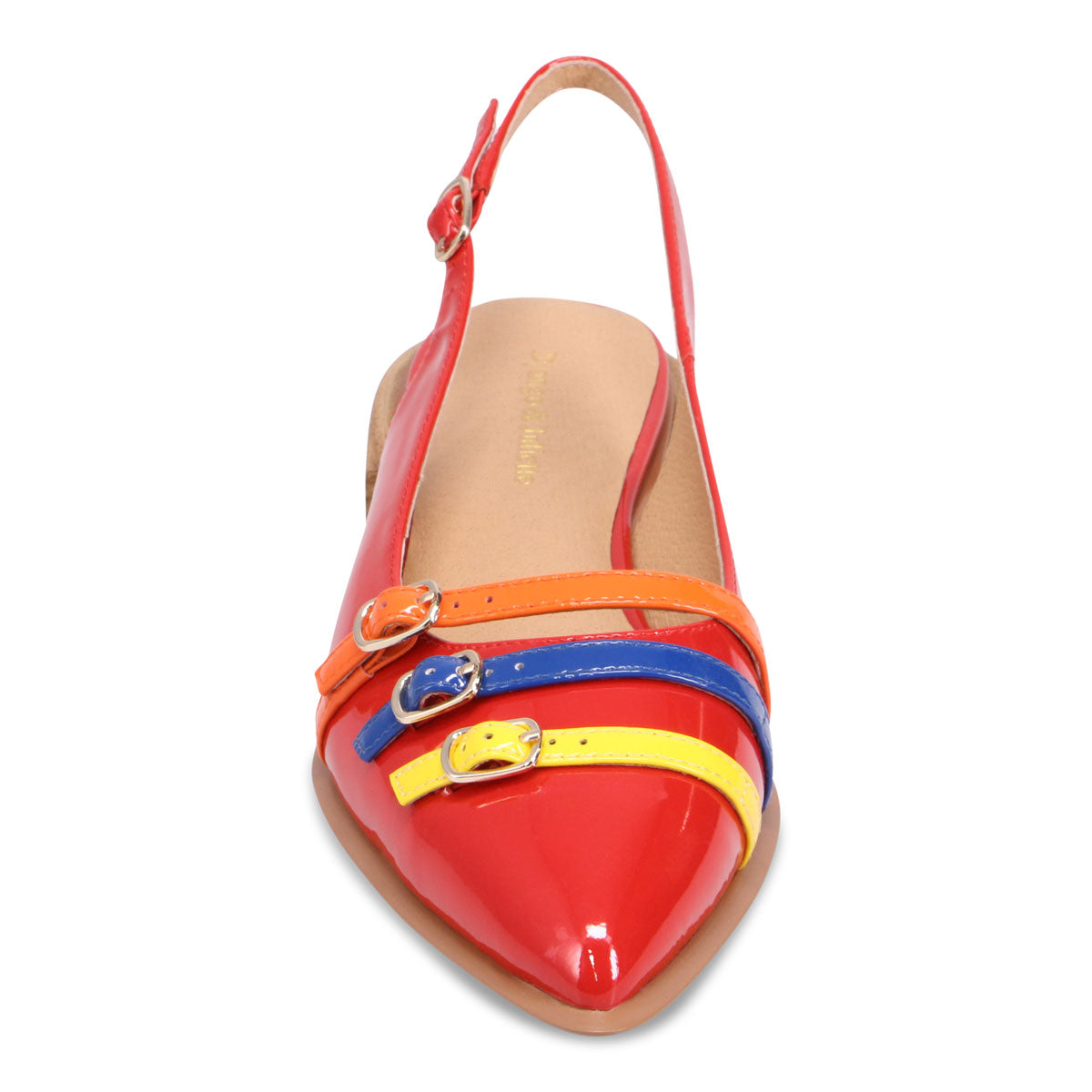 Django & Juliette Eshano Slingback Flat - Red Multi